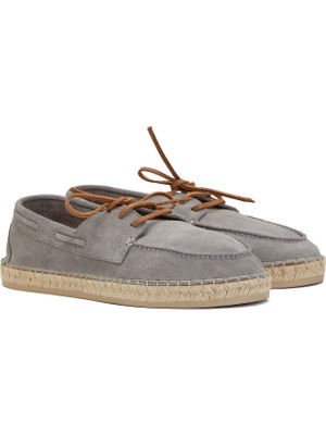 George Hogg Ice Blue Tassel Detail Men's Leather Espadrilles
