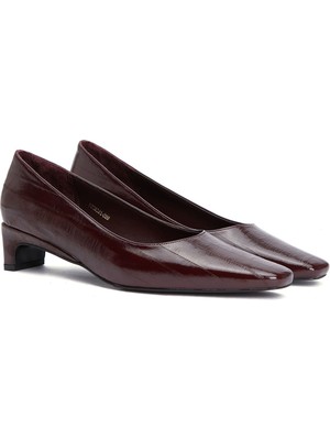 Divarese Dıvarese Burgundy Patterned Heeled Shoes