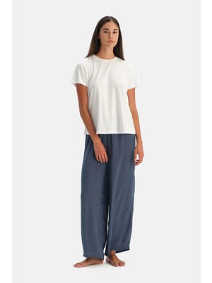 Dagi Navy Woven Pants