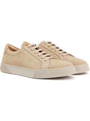 George Hogg Beige Men's Leather Sneakers