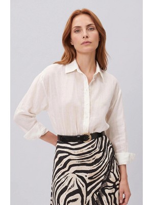 Network Vanilla Lace-Up Ramie Shirt