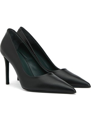 George Hogg Black Leather Stilettos
