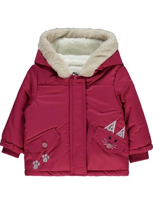 Civil Baby Bunny Ear Embroidered 6-18 Months Coat - Red