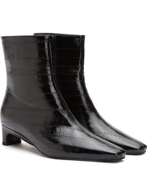 Divarese Dıvarese Women's Black Patterned Leather Boots