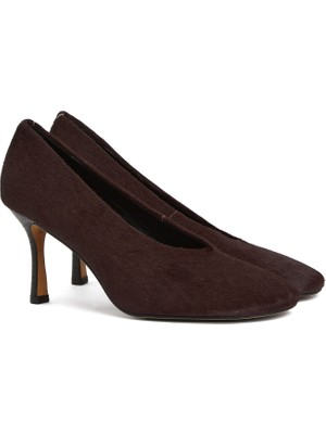 Divarese Dıvarese Burgundy Leather Heeled Shoes