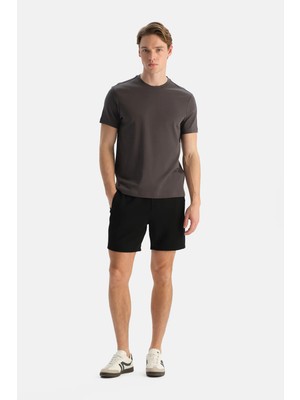 Dagi Black Zip Detail Modal Blend Shorts