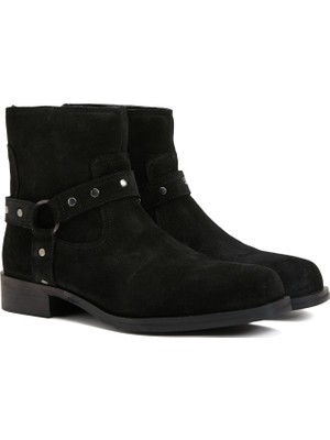 Divarese Dıvarese Black Women's Suede Leather Cowboy Western Boots
