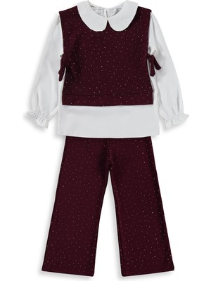 Civil Girls Collared Set 6-9 Years - Burgundy