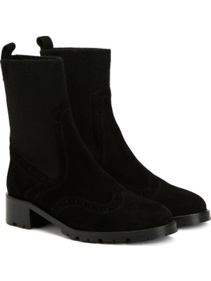 George Hogg Black Women's Chelsea Suede Leather Boots