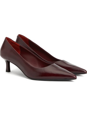 Divarese Dıvarese Burgundy Leather Heeled Shoes