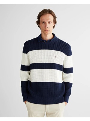 Gant Men's Navy Relaxed Fit Crew Neck Knit Sweater