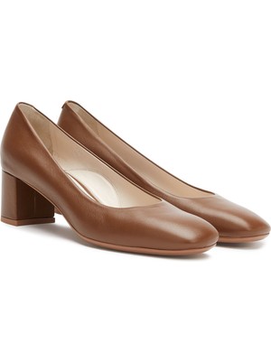 Divarese Dıvarese Brown Comfort Leather Heeled Shoes
