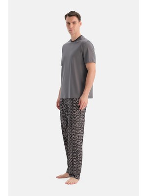 Dagi Smoke Grey Short Sleeve T-Shirt And Pants Set