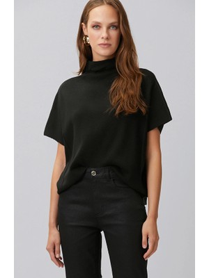 Network Black Ribbed Detail Loose Fit Sweater