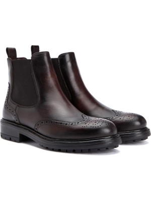 George Hogg Burgundy Elastic Women's Leather Boots