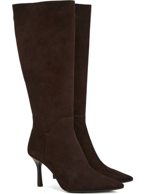 Divarese Dıvarese Brown Women's Suede Leather Tall Boots