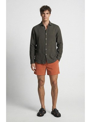Network Orange Waffle Textured Swim Shorts