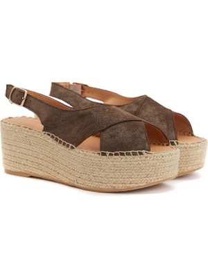 Divarese Dıvarese Brown Women's Leather Espadrilles