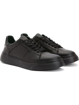 George Hogg Black Women's Leather Sneakers