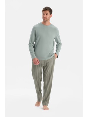 Dagi Mint Green Crew Neck Long Sleeve Pajama Set