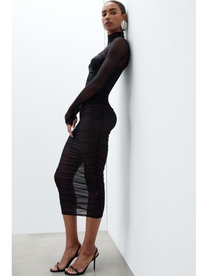Intimissimi Long Sleeve Sheer Tulle Dress