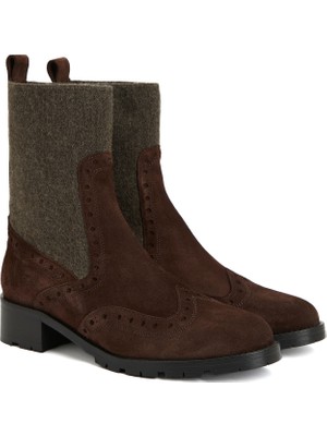 George Hogg Dark Brown Chelsea Suede Leather Boots