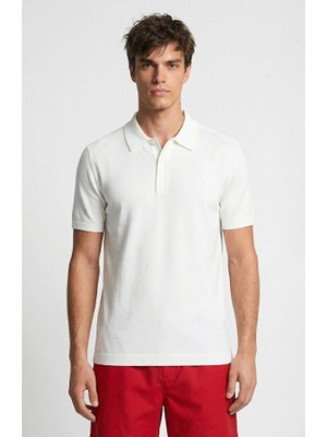 Network Off-White Polo Collar Knit Sweater