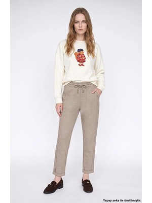 Network Mink Elastic Waist Cuffed Hem Trousers