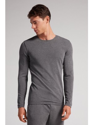 Intimissimi Men's Modal Cashmere Crew Neck Long Sleeve T-Shirt