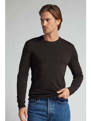 Intimissimi Merino Wool Long Sleeve Crew Neck Sweater
