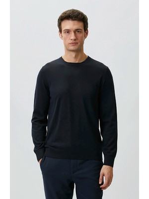 Network Navy Wool Blend Knit Sweater