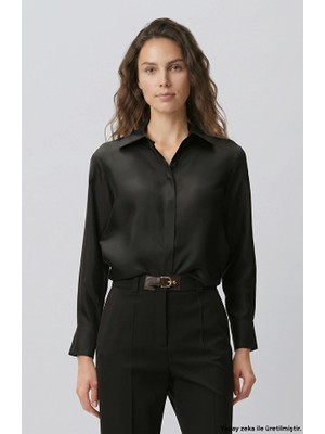 Network Limited Black Silk Twill Shirt