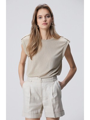 Network Beige Foil Print T-Shirt