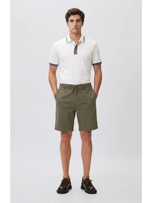 Network Slim Fit Khaki Linen Blend Woven Shorts