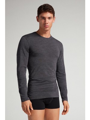 Intimissimi Merino Wool Long Sleeve Crew Neck Sweater