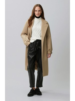 Network Black Faux Leather Trousers
