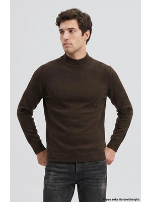 Network Khaki Mock Neck Knit Sweater