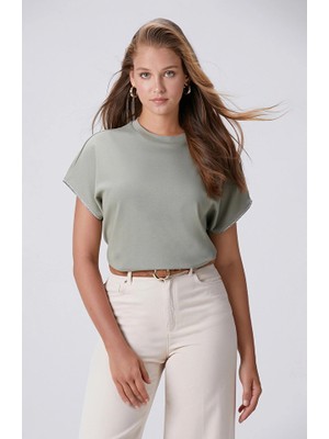 Network Khaki Rhinestone Cuff T-Shirt