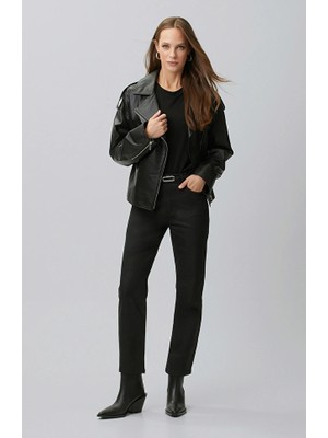 Network Black Coated Casual Trousers