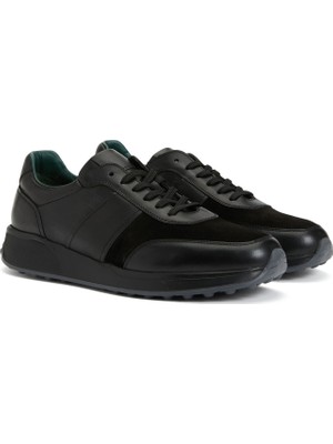 George Hogg Black Men's Leather Sneakers