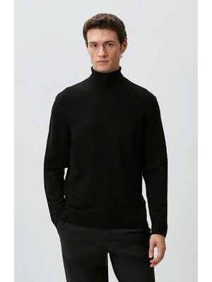 Network Black Turtleneck Knit Sweater