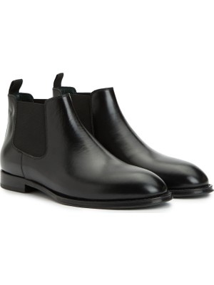George Hogg Men's Black Leather Chelsea Boots