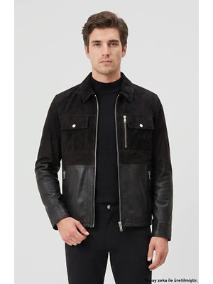 Network Black Gradient Leather Jacket