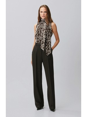Network Dark Brown Pleated Trousers