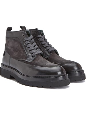 George Hogg Anthracite Men's Suede Detail Combat Boots