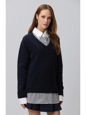 Network Limited Navy Wool Blend Sweater