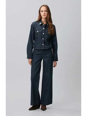 Network Indigo Blue Waist Buckle Detail Denim Jeans