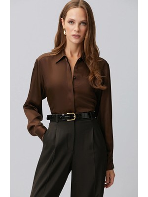 Network Regular Fit; Shirt Collar; Satin Shirt