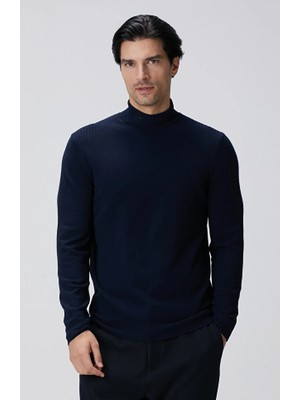 Network Navy Turtleneck Knit Sweater