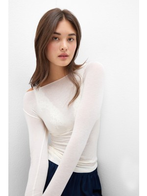 Intimissimi Boat Neck Modal Cashmere Ultra Light Sweater